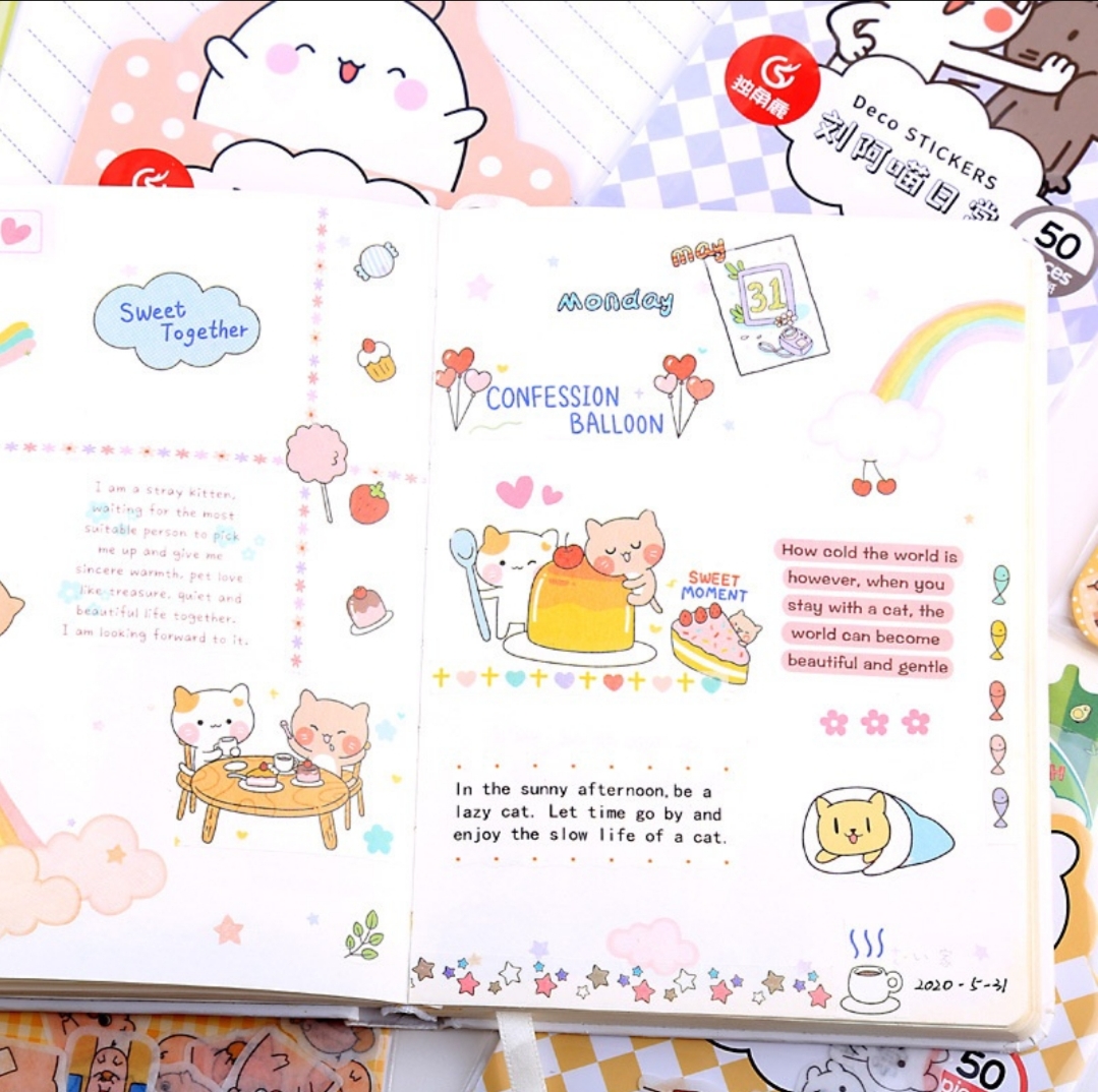 Sticker gói 50 hình con vật dễ thương