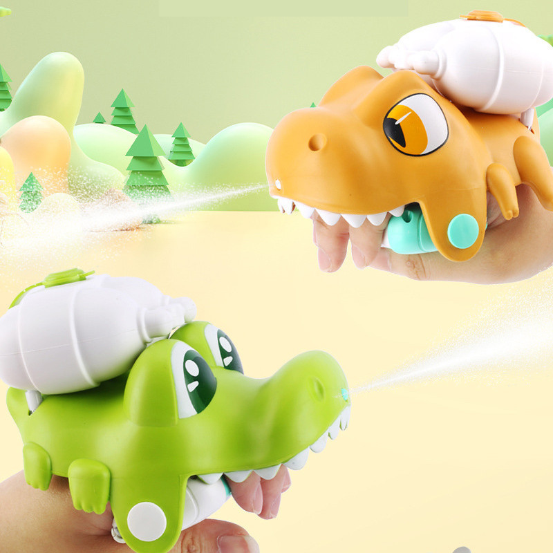 Outdoor Handheld Spray Water Launcher Children's Toy Soft Rubber Portable Dinosaur Crocodile Bath Toys Summer Beach Swimming Pool Kids Gifts. 