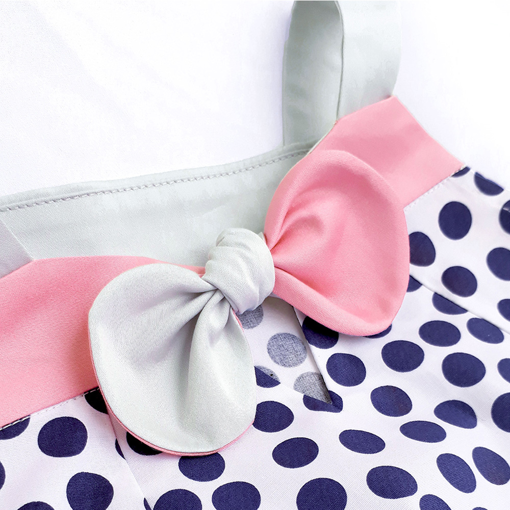 Cutieland - Đầm cotton chấm bi xanh