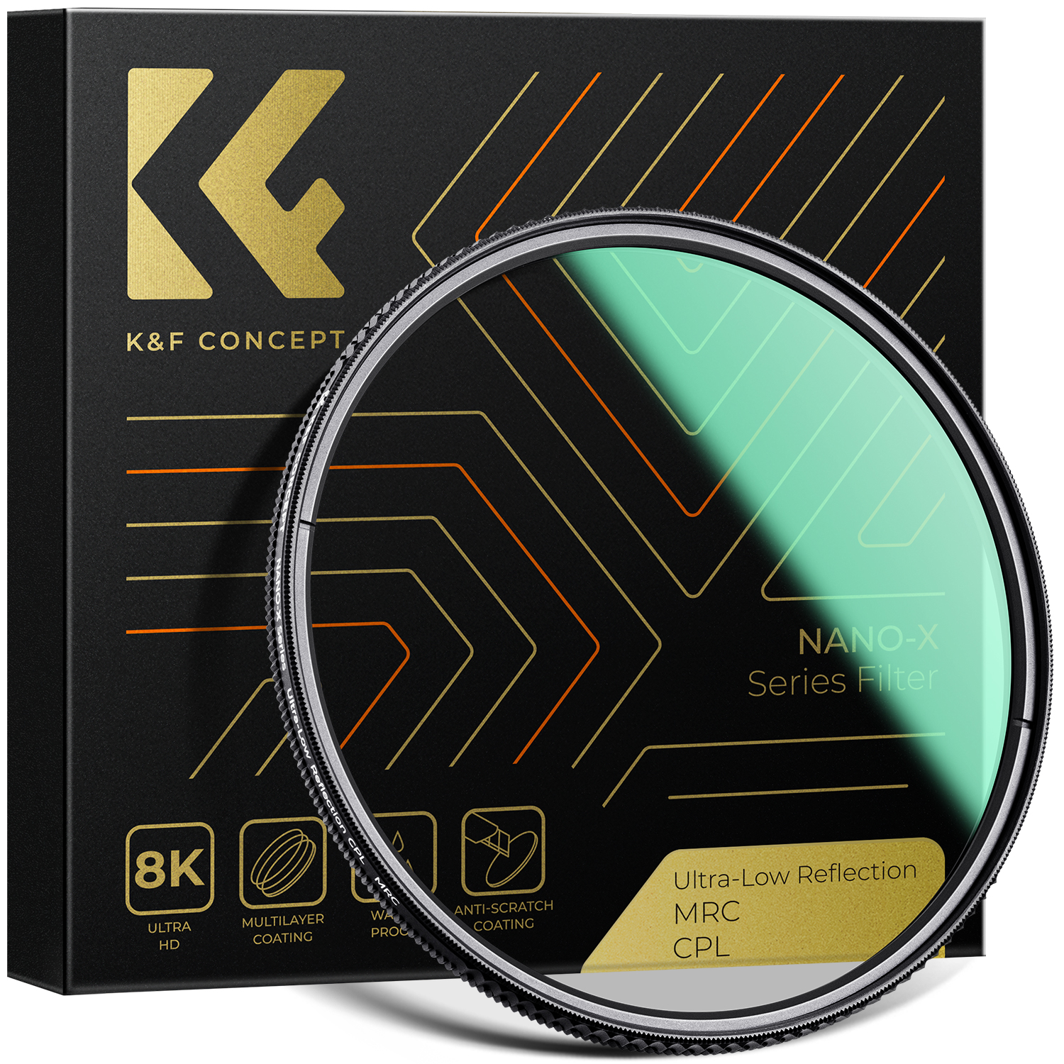 K&F concept 49mm-82mm 95mm Ultra-Low Reflectivity(0.1%) Circular Polarizer Filter with 28 Multi-Layer Coatings Ultra-Slim HD Nano-X Series