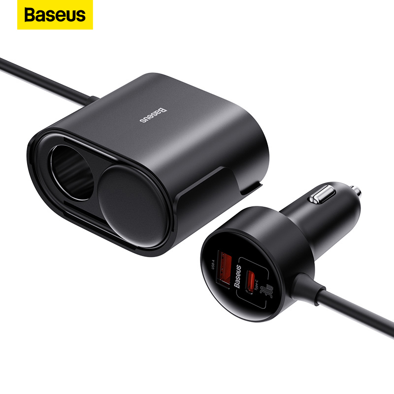 Baseus 30W Car Charger 1for2 Car Cigarette Lighter Slot Baseus Official Store ThaiPick