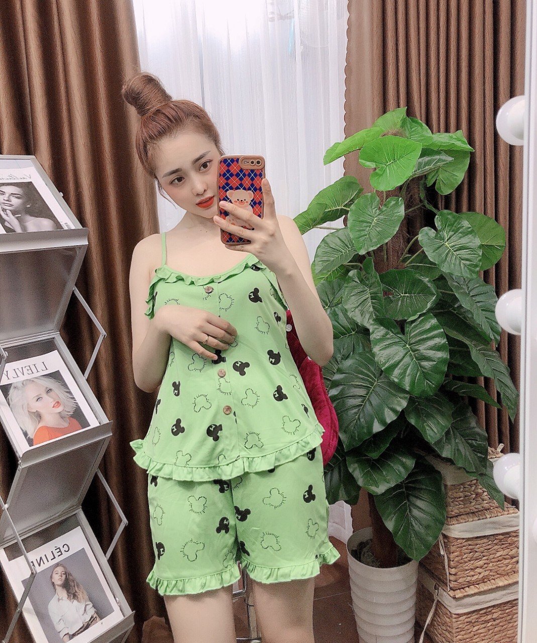 Set bộ đùi cotton 2 dây mặc nhà