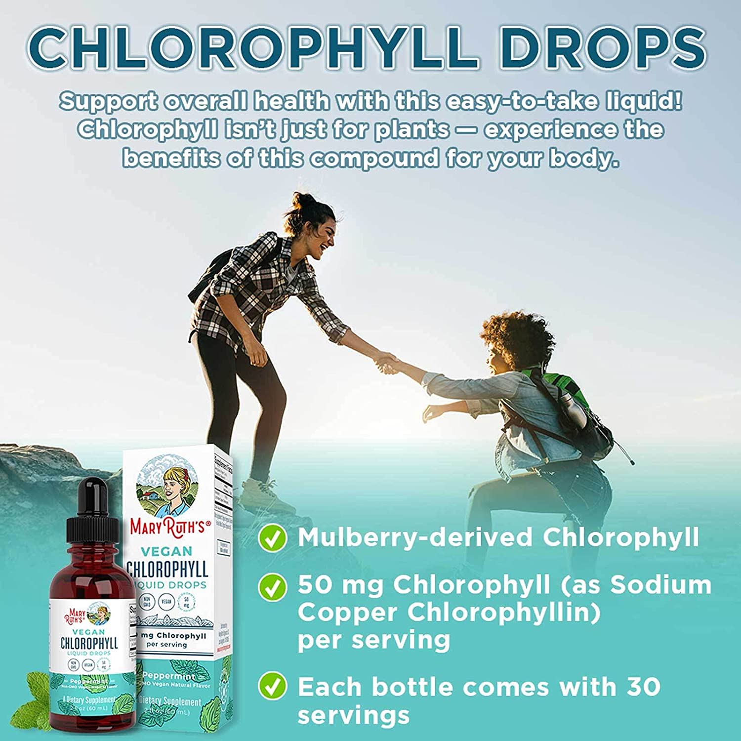 Nước diệp lục hữu cơ Chlorophyll Liquid Mary Ruth’s 60ml