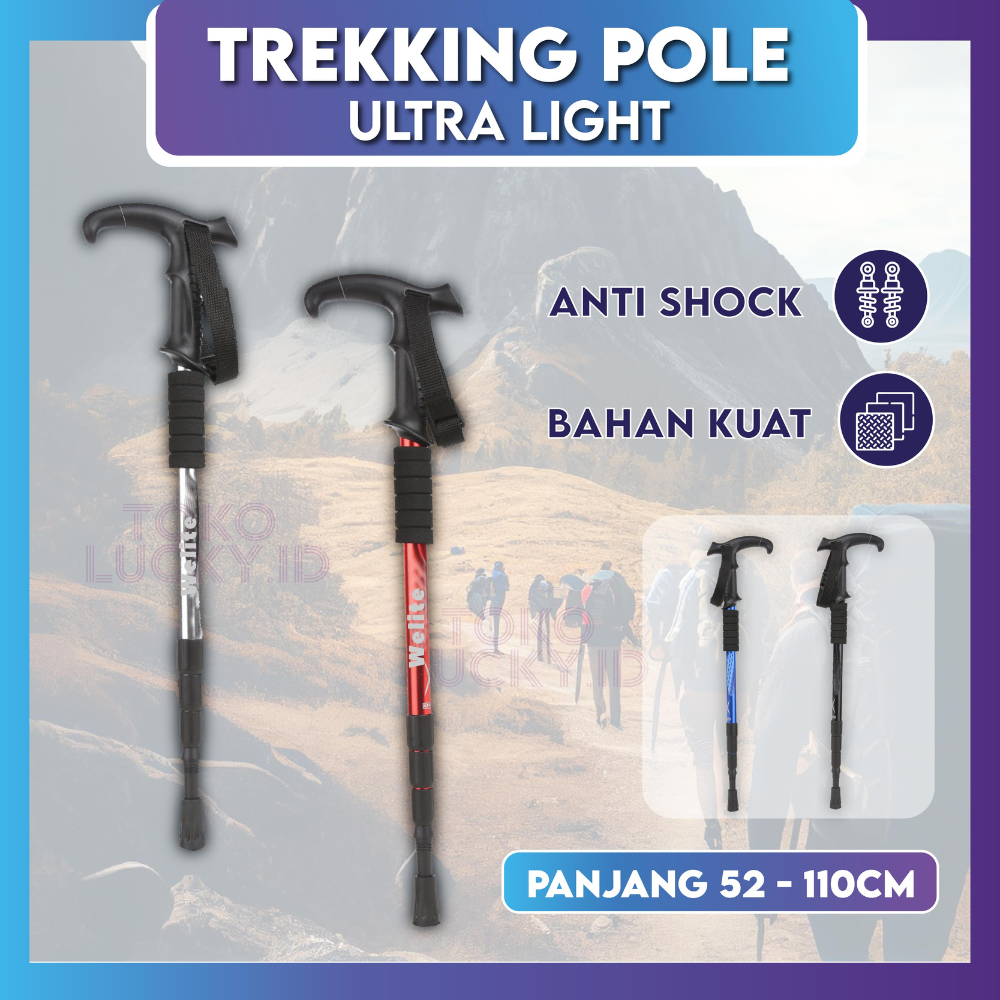 Trekking Pole Ultralight 110cm Tongkat Mendaki Gunung Anti