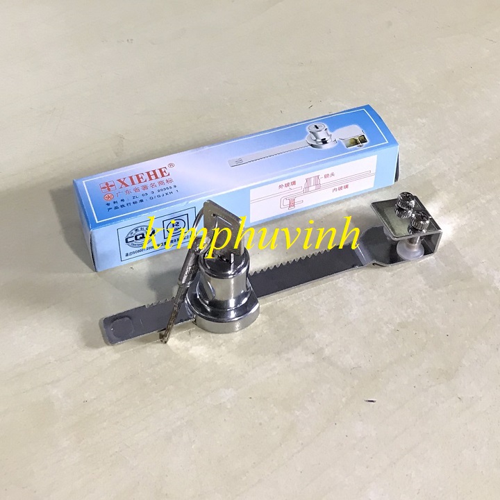Ổ khóa cửa kính - khóa tủ kính lùa răng cưa