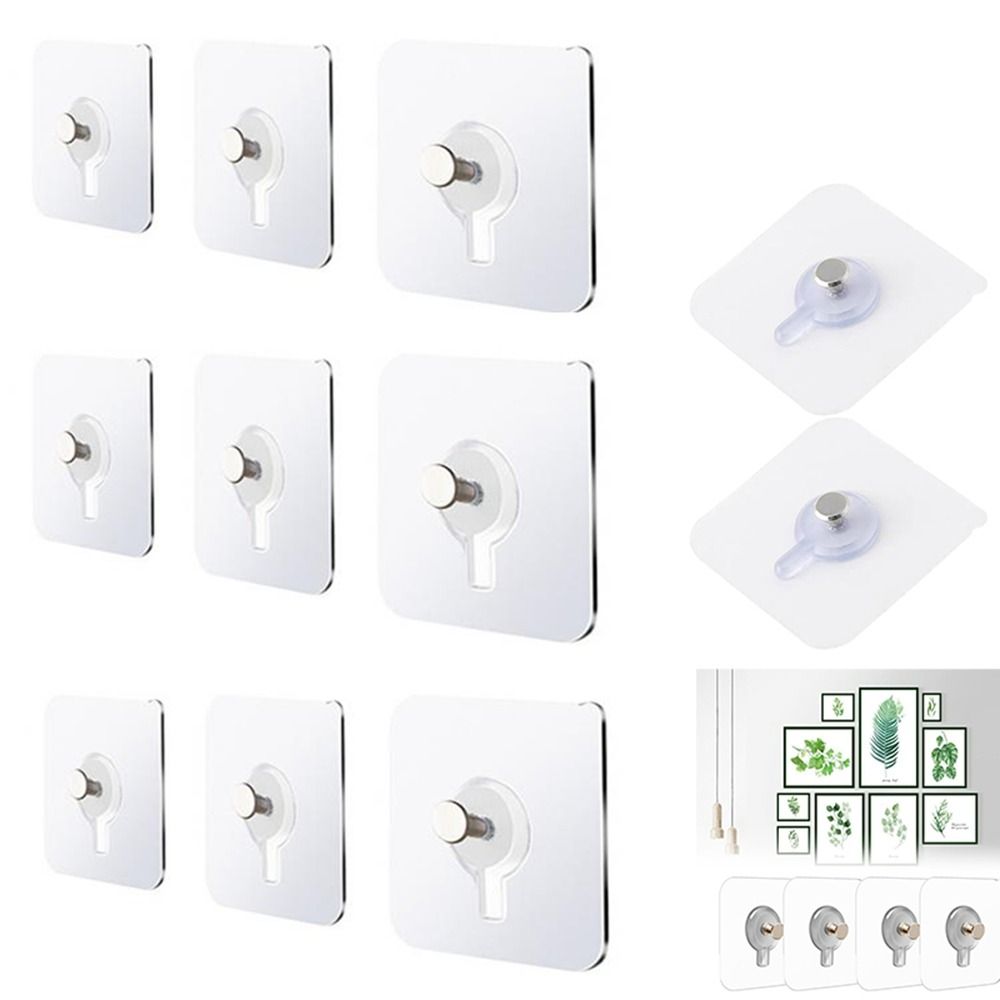 Yyour 10 cái đinh vít treo tường bằng nhựa đinh xuyên thấu không viền móc treo tường dán có thể tháo rời gắn tường không dấu vết dán nhà bếp