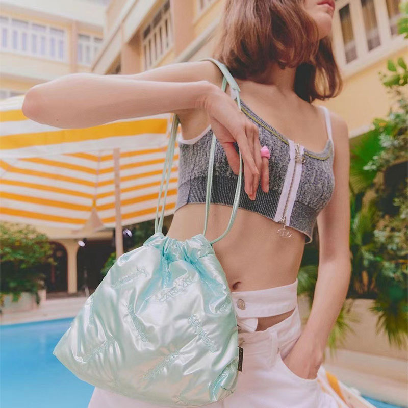 QFDI South Korea carlyn single shoulder embroidered crossbody bag niche design cloud bag space cotton down bag