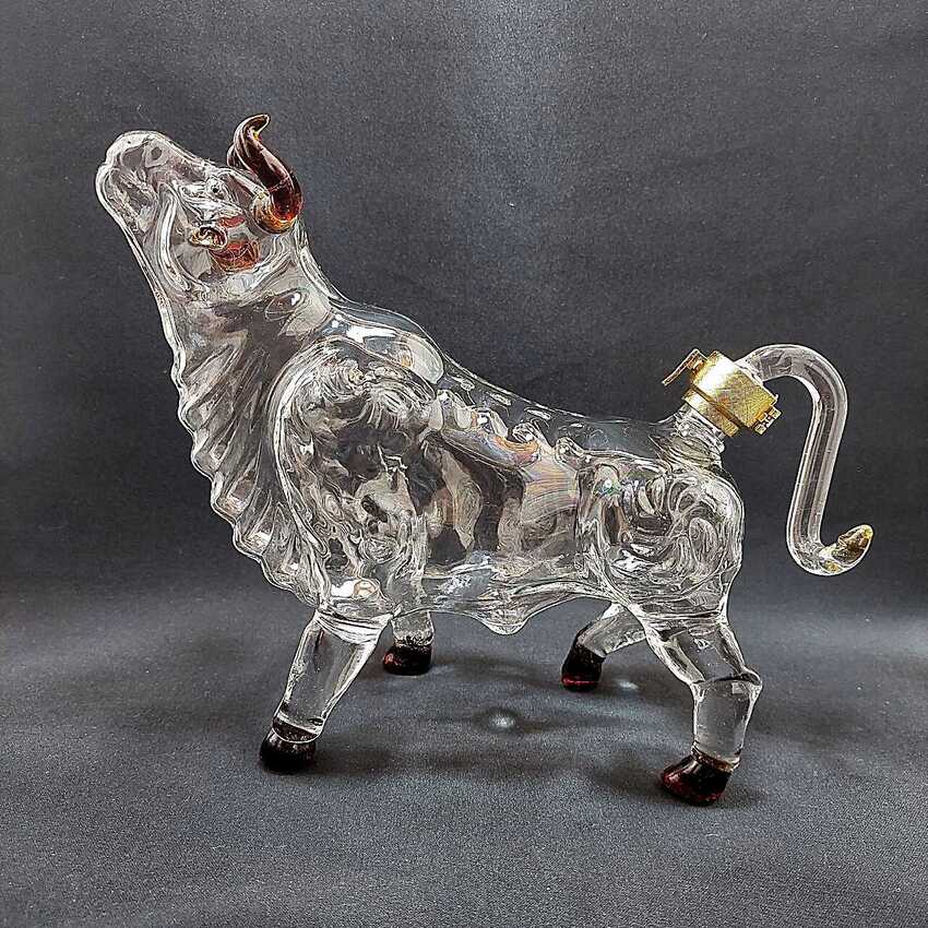 Glass bottle 1000ml – Head up BULL design - 1 bottle (E5 pattern) – 주병 - 술병
