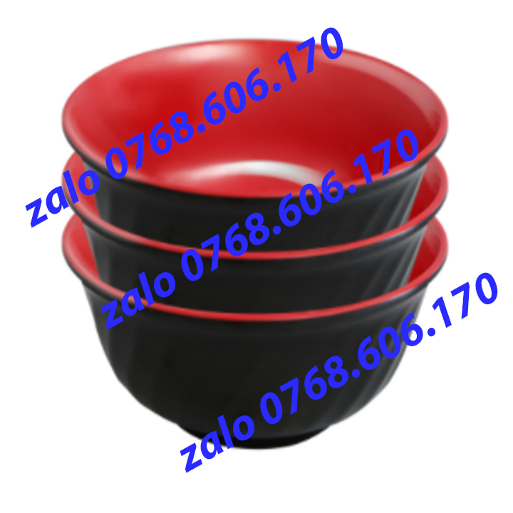 Tô bát nhựa MELAMINE mẫu đỏ đen cao cấp
