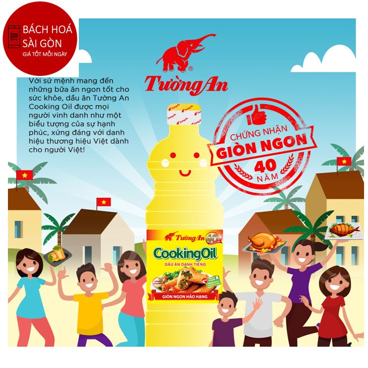 Dầu ăn TƯỜNG AN | HAPPY KOKI Chai 1 Lít