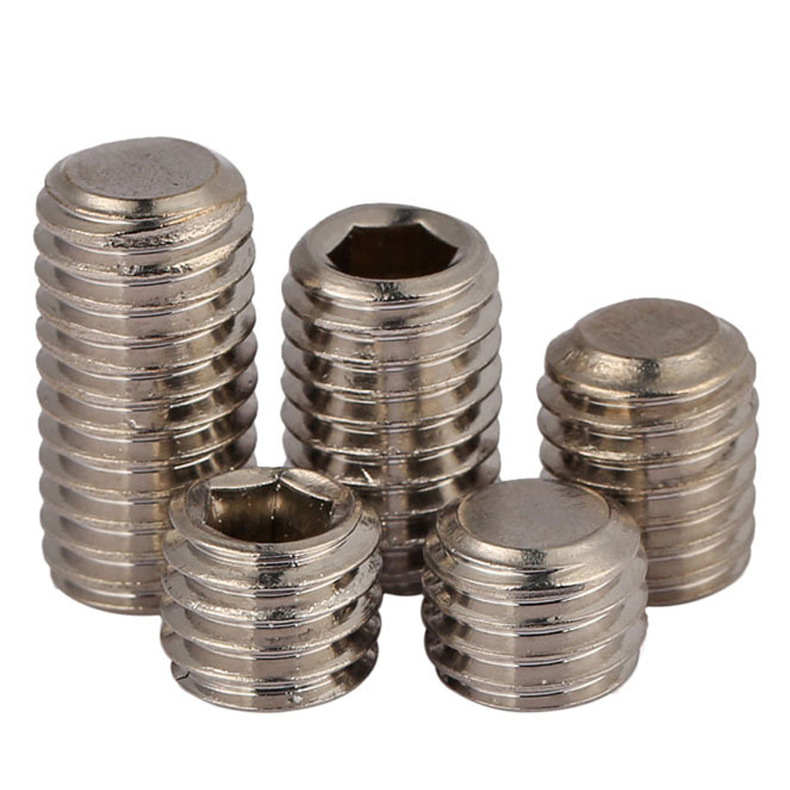 Vít đặt đầu dẹt bằng thép không gỉ 304 với măng sông lục giác bên trong không có đầu Vít Máy M2 m2, 5 m3 M4 M5