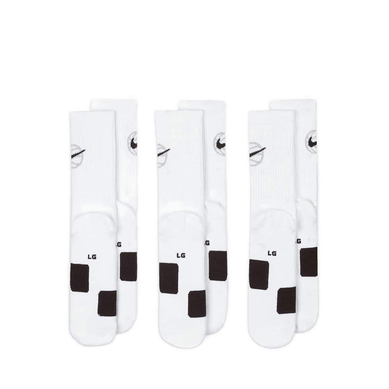 Nike Everyday Crew Basketball Socks (3 Pair) - White
