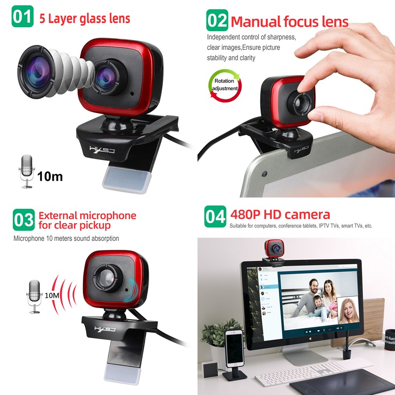 Webcam HXSJ A849 Silver cho máy tính