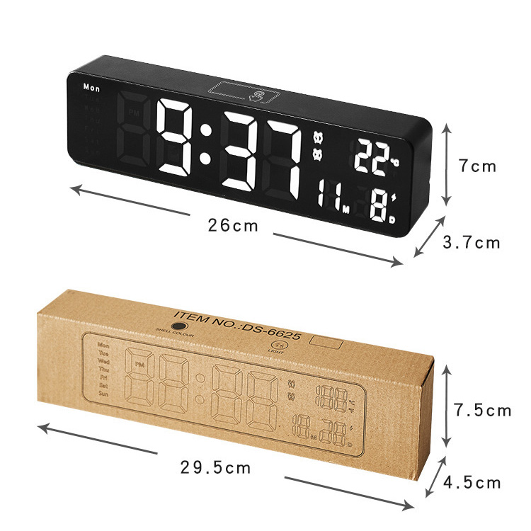 Clock 10-inch simple multi-function wall clock LED clock mute travel time multi-group alarm clock