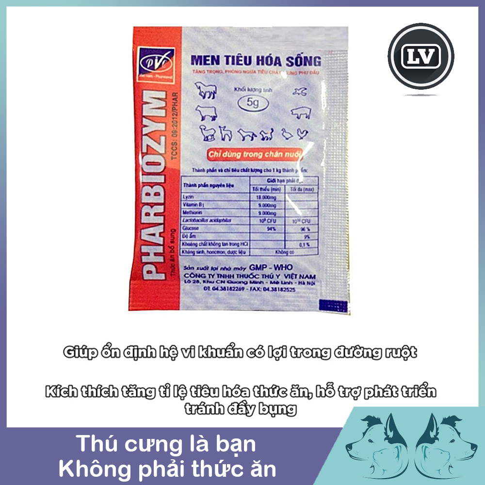 Men tiêu hóa sống PharBiozym cho chó mèo