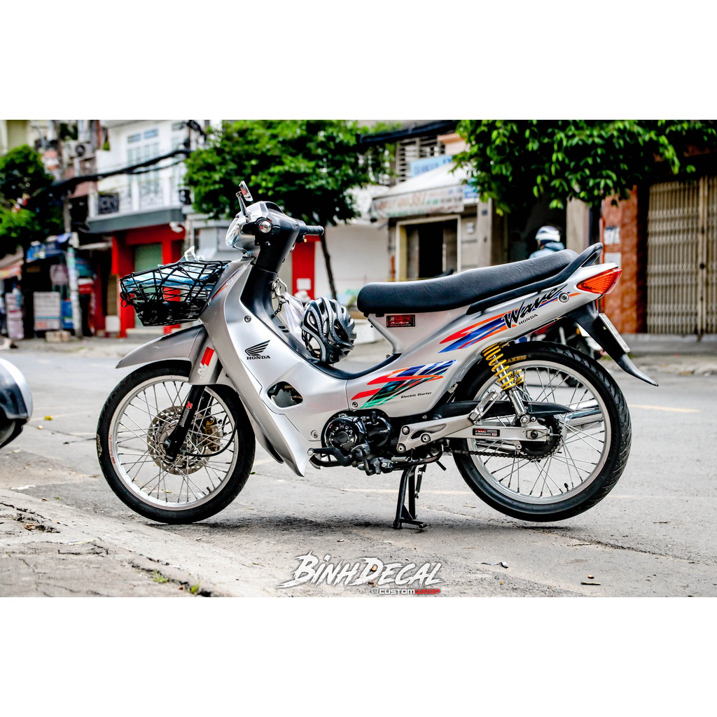 Tem Rời Dán Xe Wave Nhỏ Mẫu Zin 2000 Bạc,
