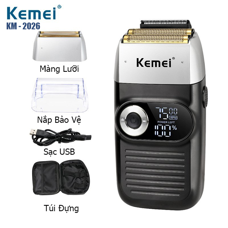 Máy cạo râu cao cấp kemei 2026 có cắt râu dài qbqpq