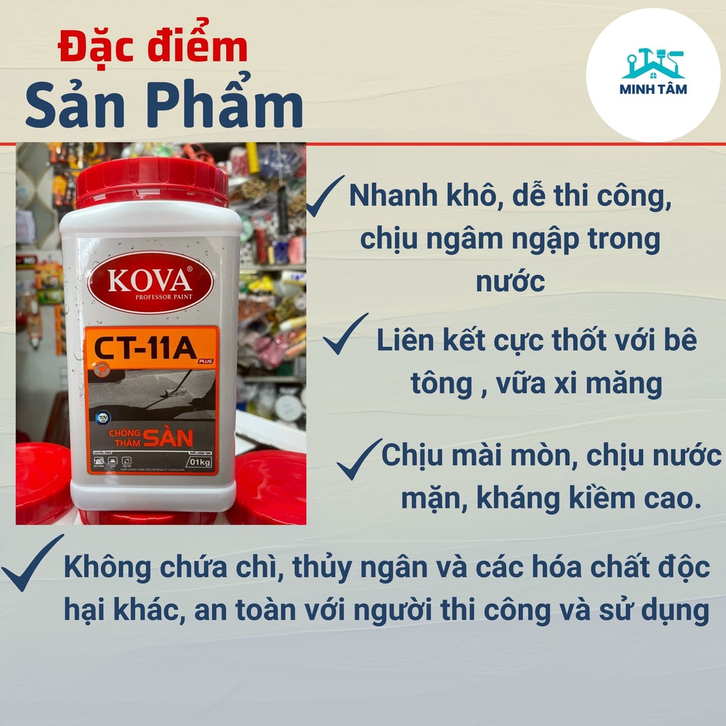 Sơn Chống Thấm Sàn KOVA CT-11A Plus-1kg