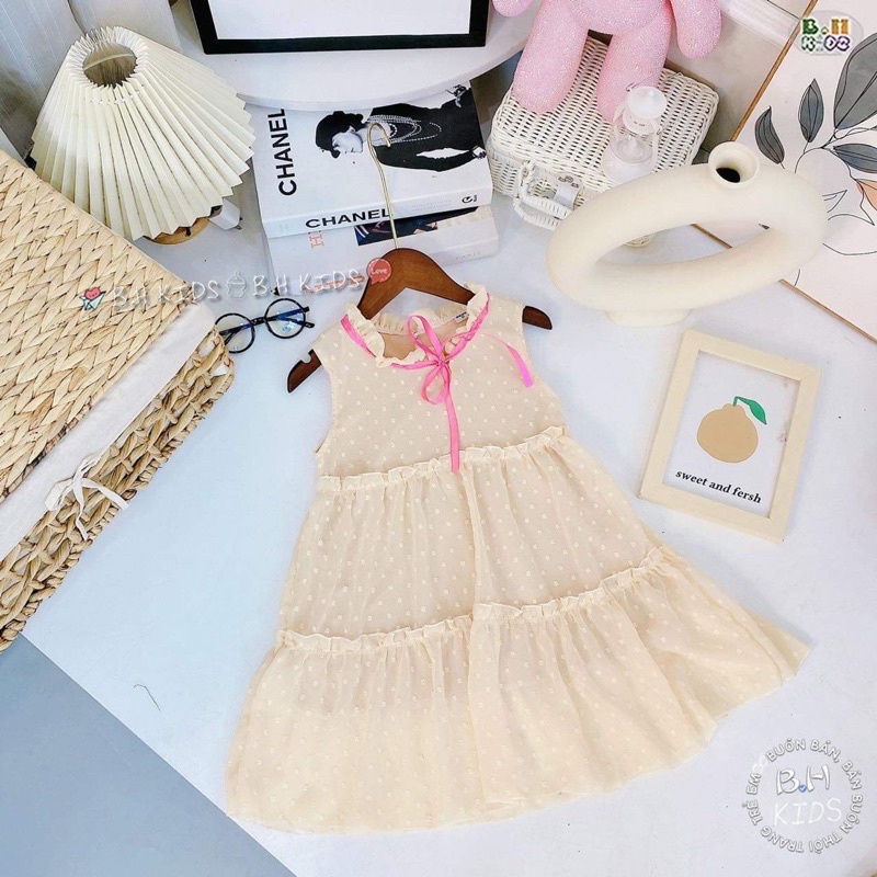 Váy/đầm xoè sát ƞách Minky Mom chất voan hạt mềm mịn cho bé gái