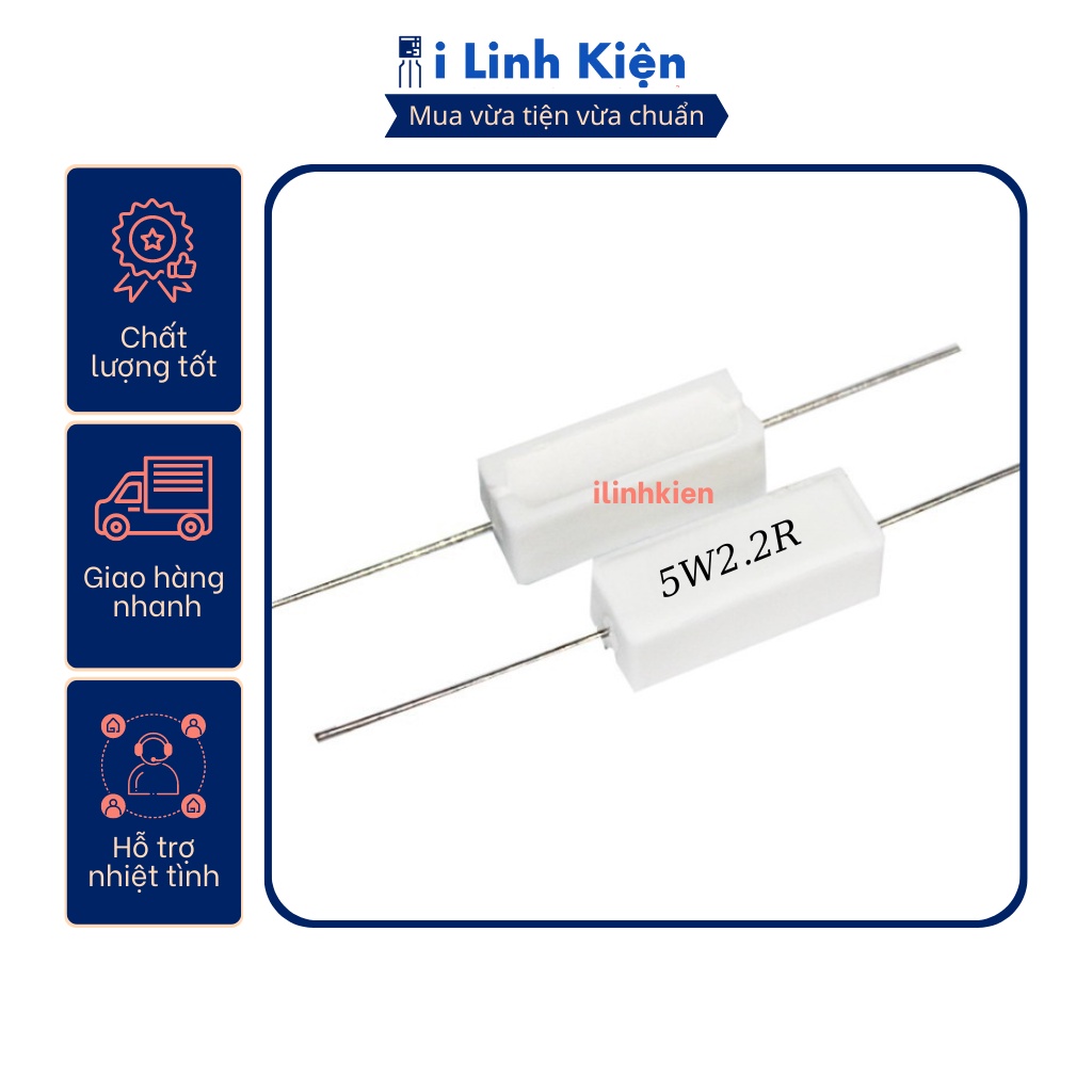 Điện trở sứ 5W 2.2R 5% chất lượng cao