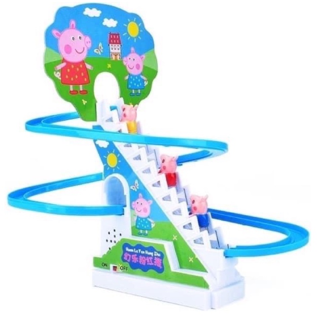 Heo peppa và vịt leo cầu thang có nhạc cho bé