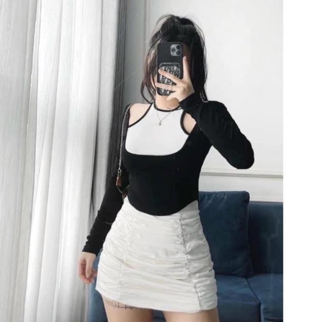 Áo Cổ Yếm Đuôi Tôm Chất Len Tăm Siêu Xinh Mã 005