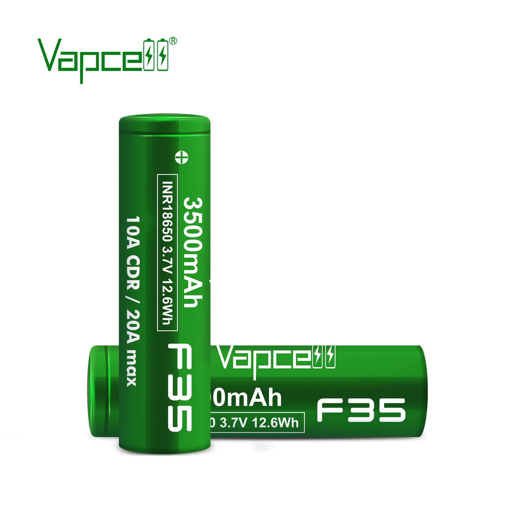 2 Pin Vapcell 18650 F35 3500mAh-10A
