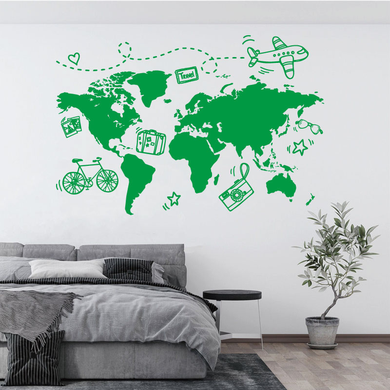 %E3%80%90Folio%20&%20Light%E3%80%91Go%20Travel%20World%20Map%20Wall%20Sticker%20Office%20Travel%20Agency%20Holiday%20House%20Home%20Bedroom%20Art%20Deco%20Creative%20Vinyl%20Decal%20Mural%20D3%20-%20Image%205