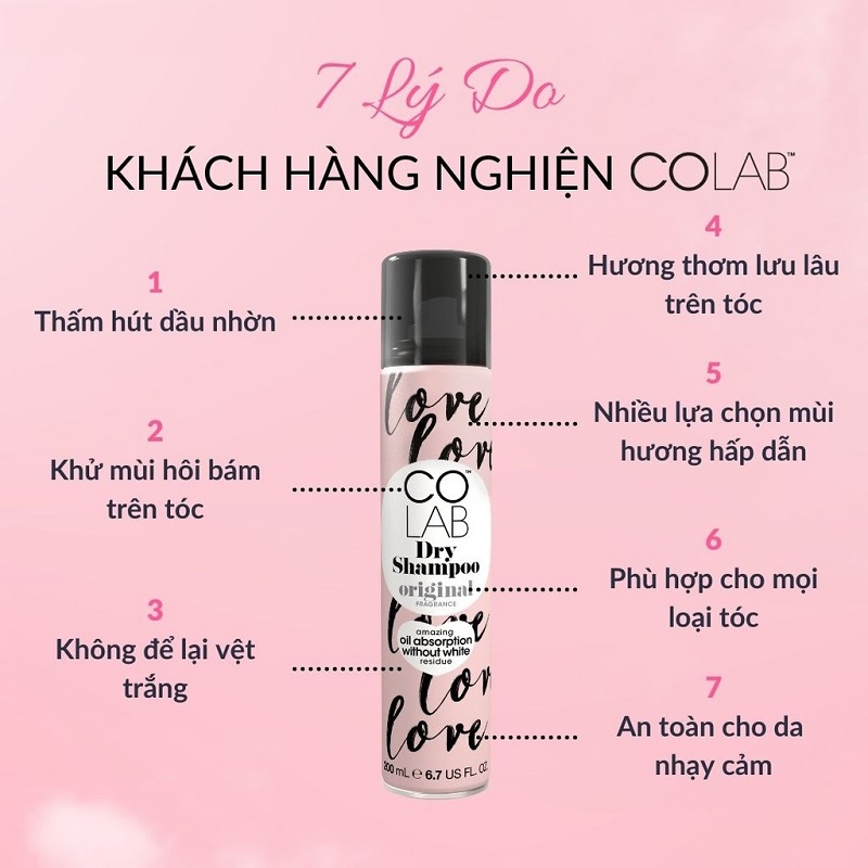 Dầu Gội Khô Colab Dry Shampoo 200ml