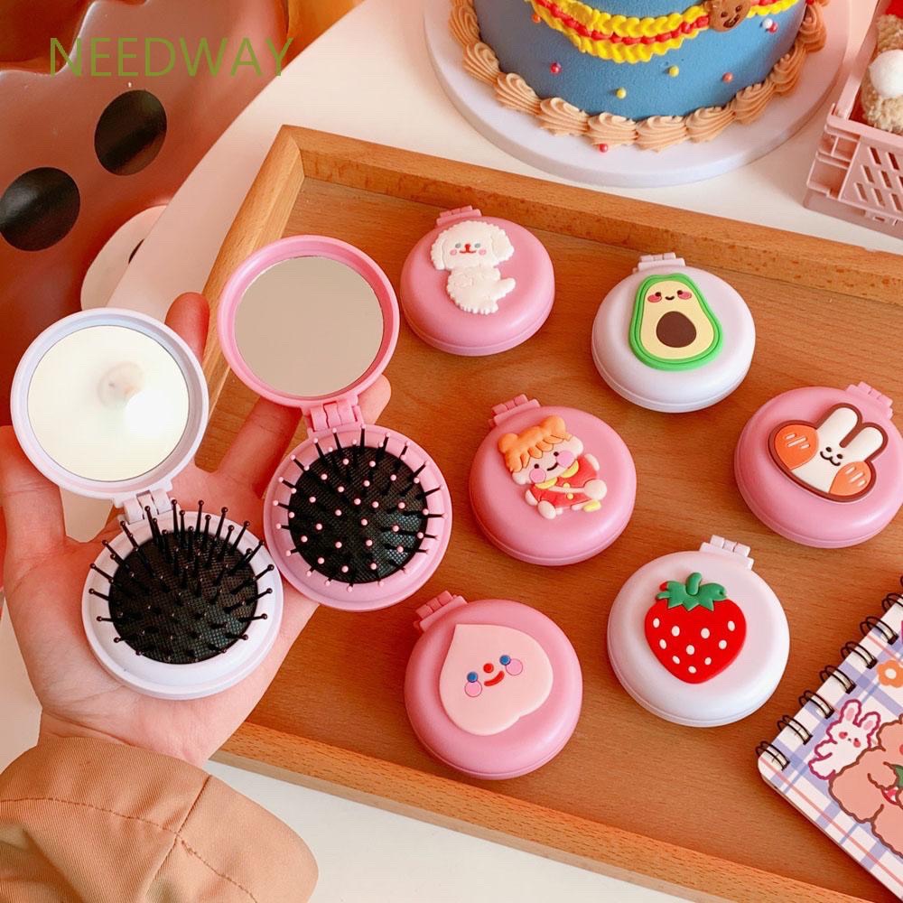 Gương kèm lược tròn mini thiết kế nhỏ gọn hình thú cực dễ thương LILA - giao ngẫu nhiên GLM019