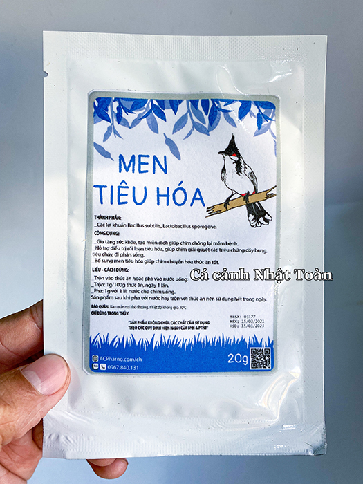 "Hoàn tiền đến 10%" MEN TIÊU HÓA CHO CHIM CẢNH ACPHARNO 20G GIÚP CHIM ĂN KHỎE