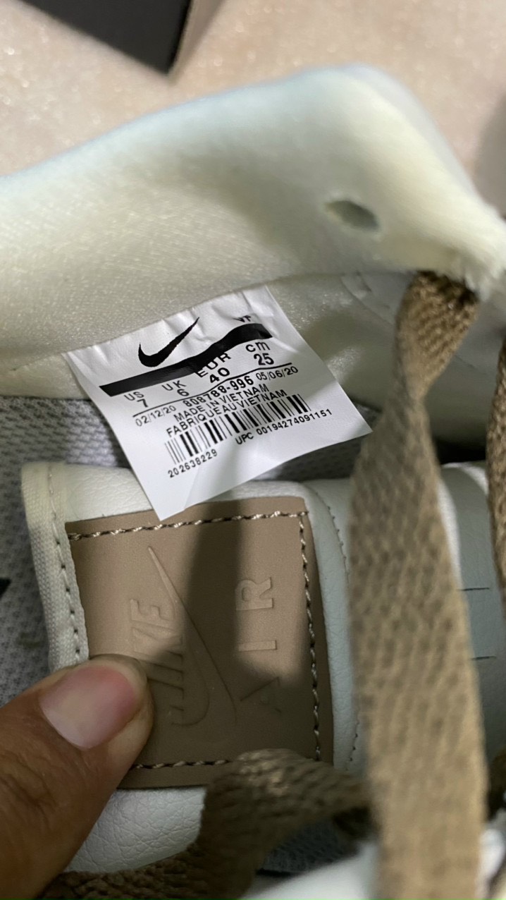 Giày Nike AF1 Low White Brown Gold Chính Hãng [Authentic Full Box Bao Check]