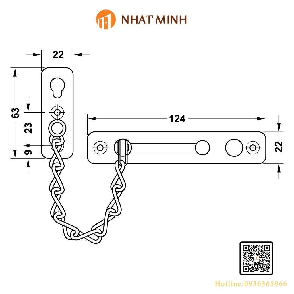 Chốt xích Inox chính hãng Hafele