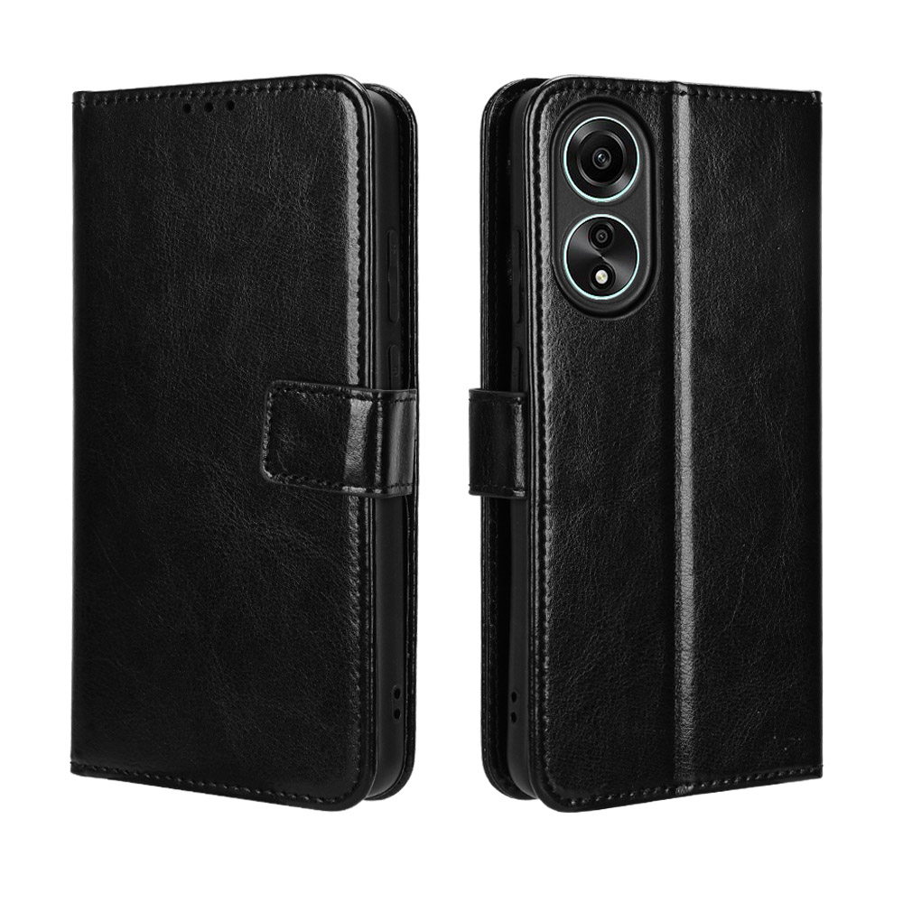 For oppo a58 4g casing pu leather wallet oppo a58 4g case stand holder flip cover