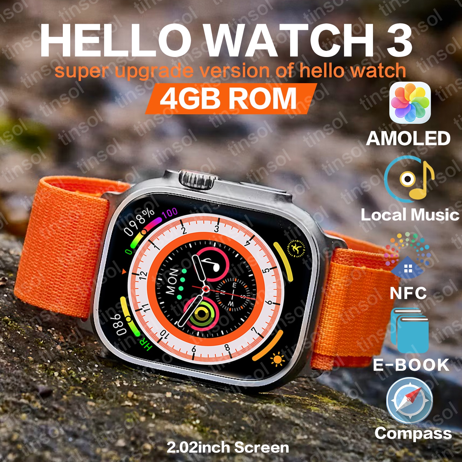 Hello Watch 3 Ultra Smart Watch 4GB Ram 49MM AMOLED