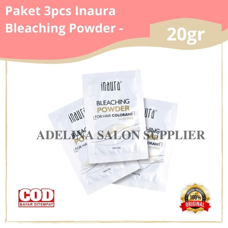 Paket 3pcs Inaura Bleaching Powder 20gr / bleaching rambut