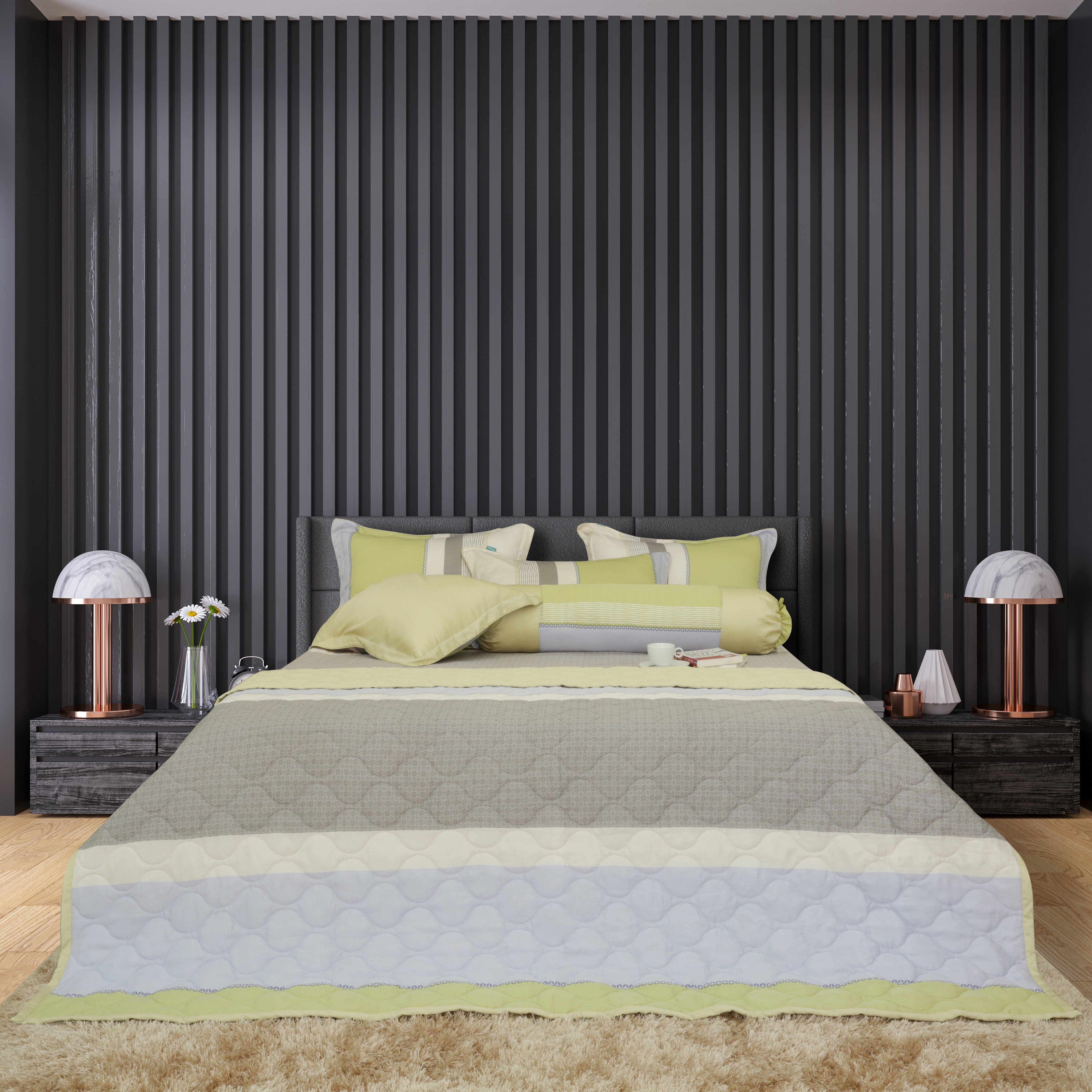 Bộ chăn drap gối tencel Hometex 180x200cm