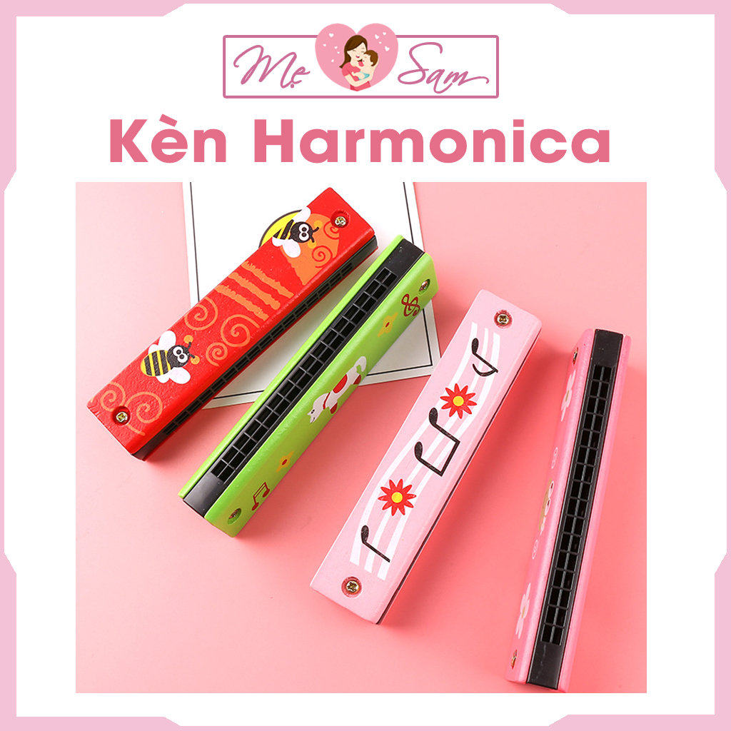 Kèn harmonica đồ chơi cho bé, kèn hamonica 16 lỗ nhiều màu đáng yêu Shop Mẹ Sam