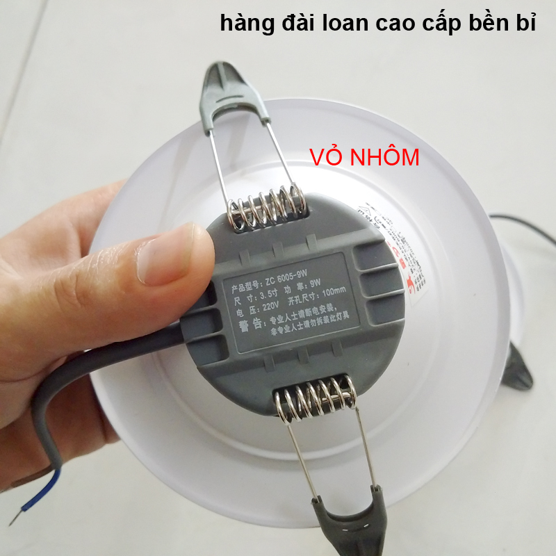 Đèn Led âm trần trực tiếp 220V phi 100mm 9W