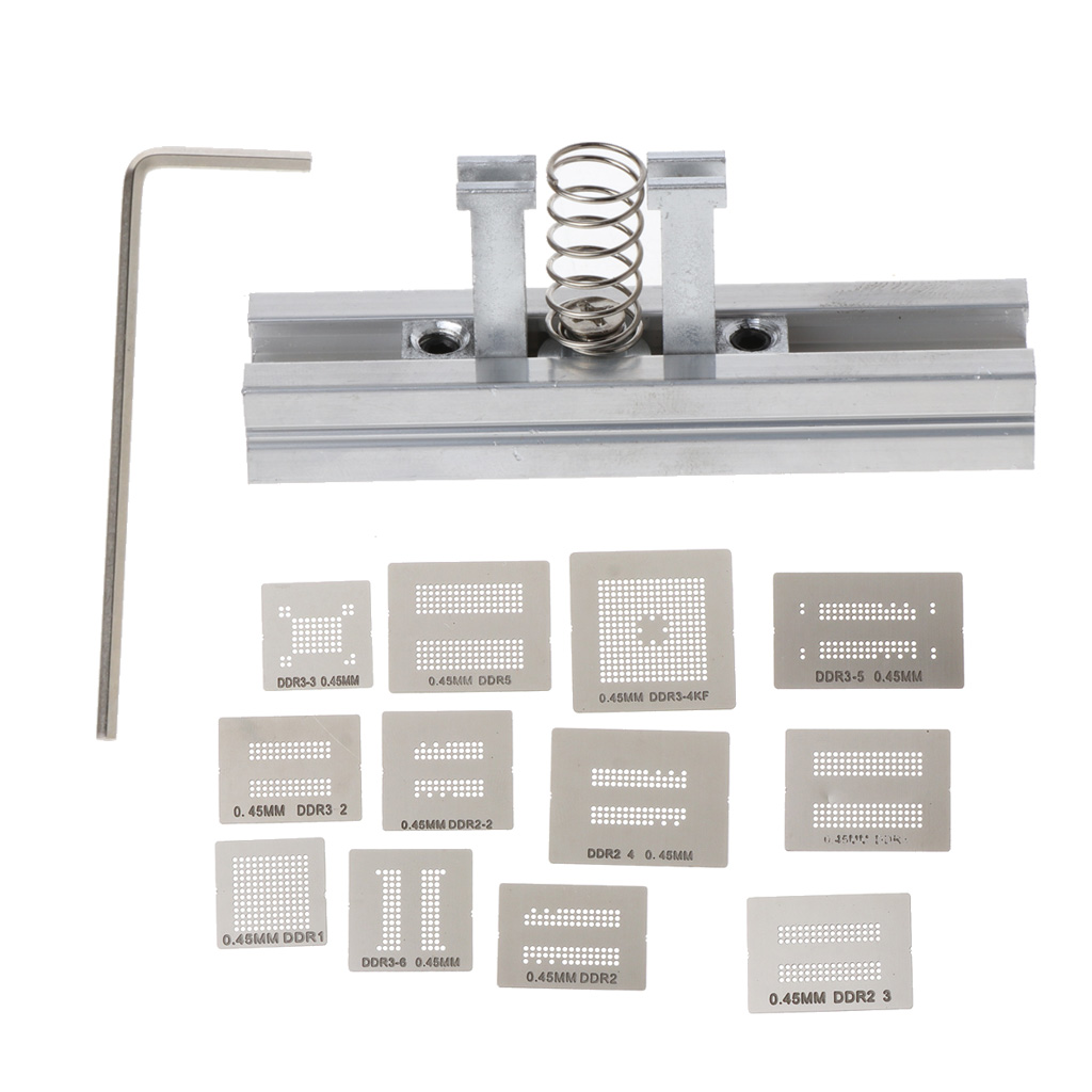 13pcs universal stencil template bga reballing holder jig for ddr1 ddr2 ddr3