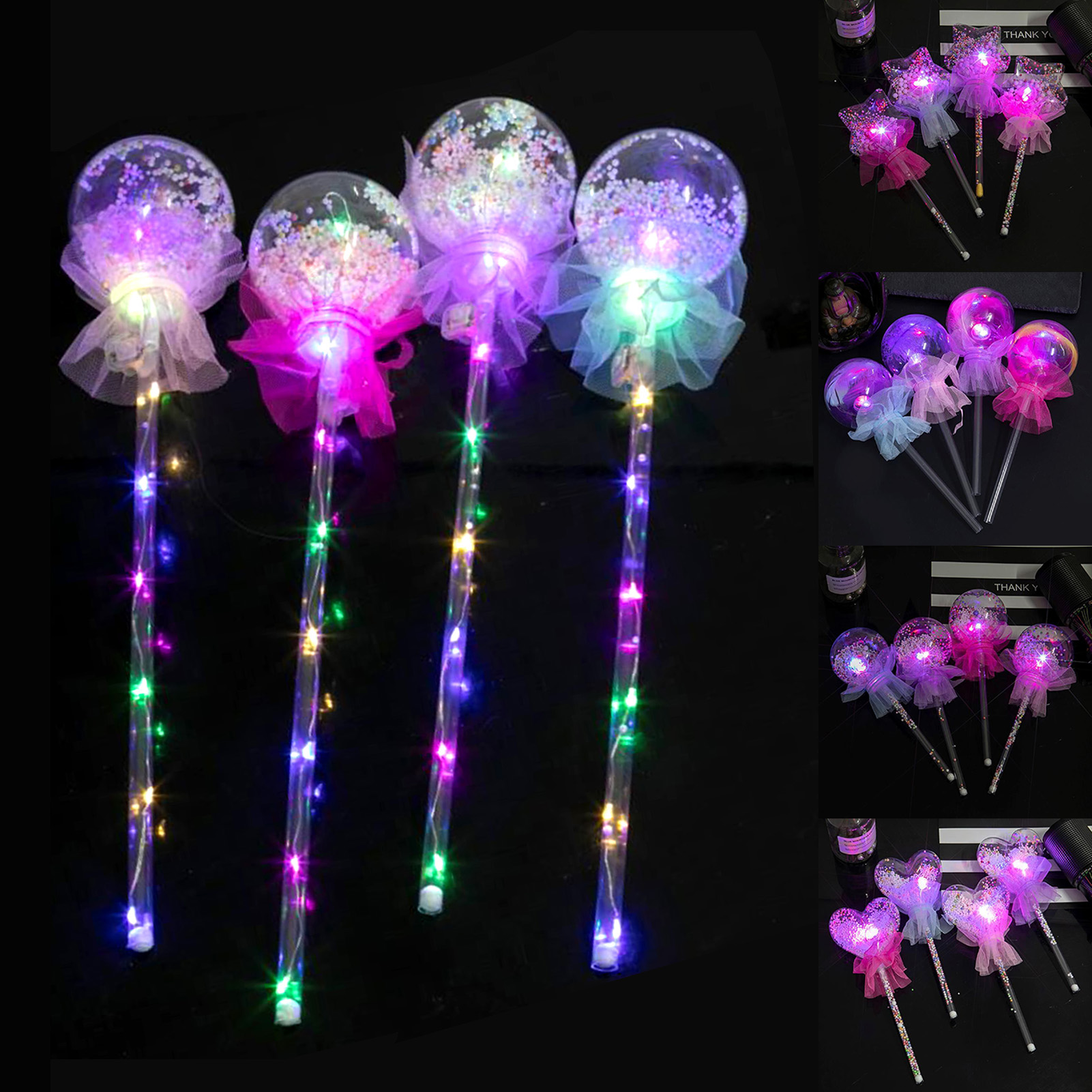 1Pc LED Flashing Glowing Ball Wand Stick Toy Christmas Birthday Gift for Children Kids