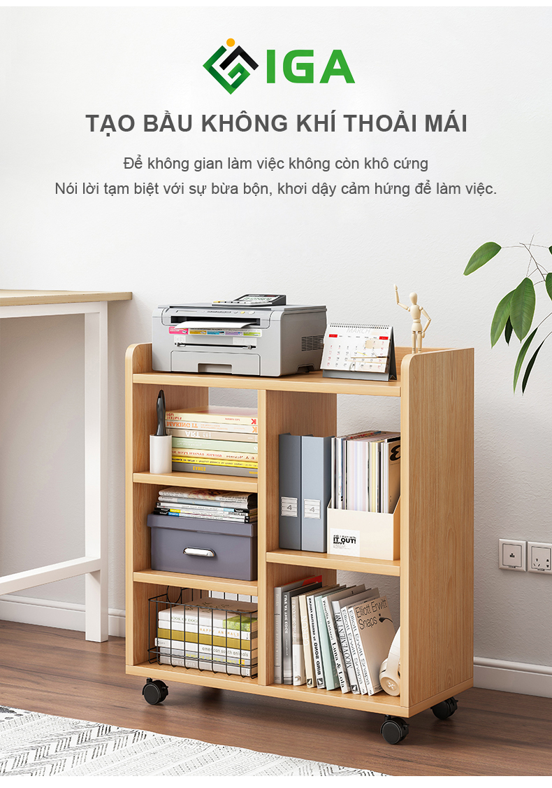 Kệ đa năng lưu trữ đồ có bánh xe, giá sách kệ để đồ tiện lợi - gp173