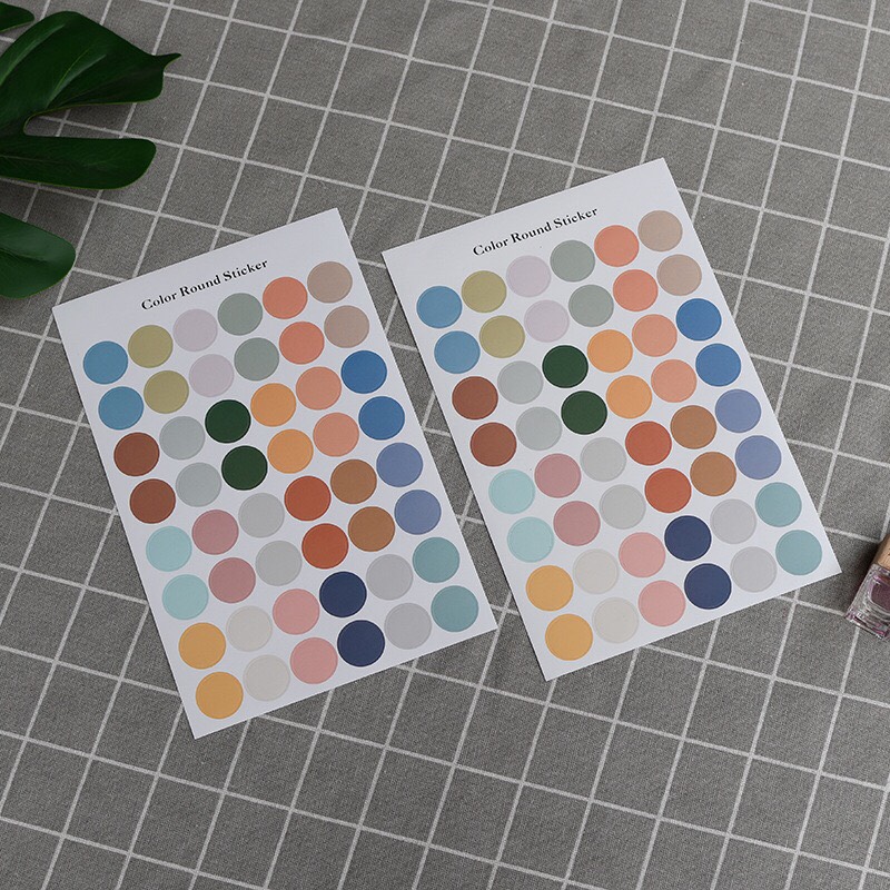 Color Round Sticker Nhiều Màu Sắc