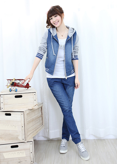 Áo Khoác Jeans Nữ có nón Cao Cấp