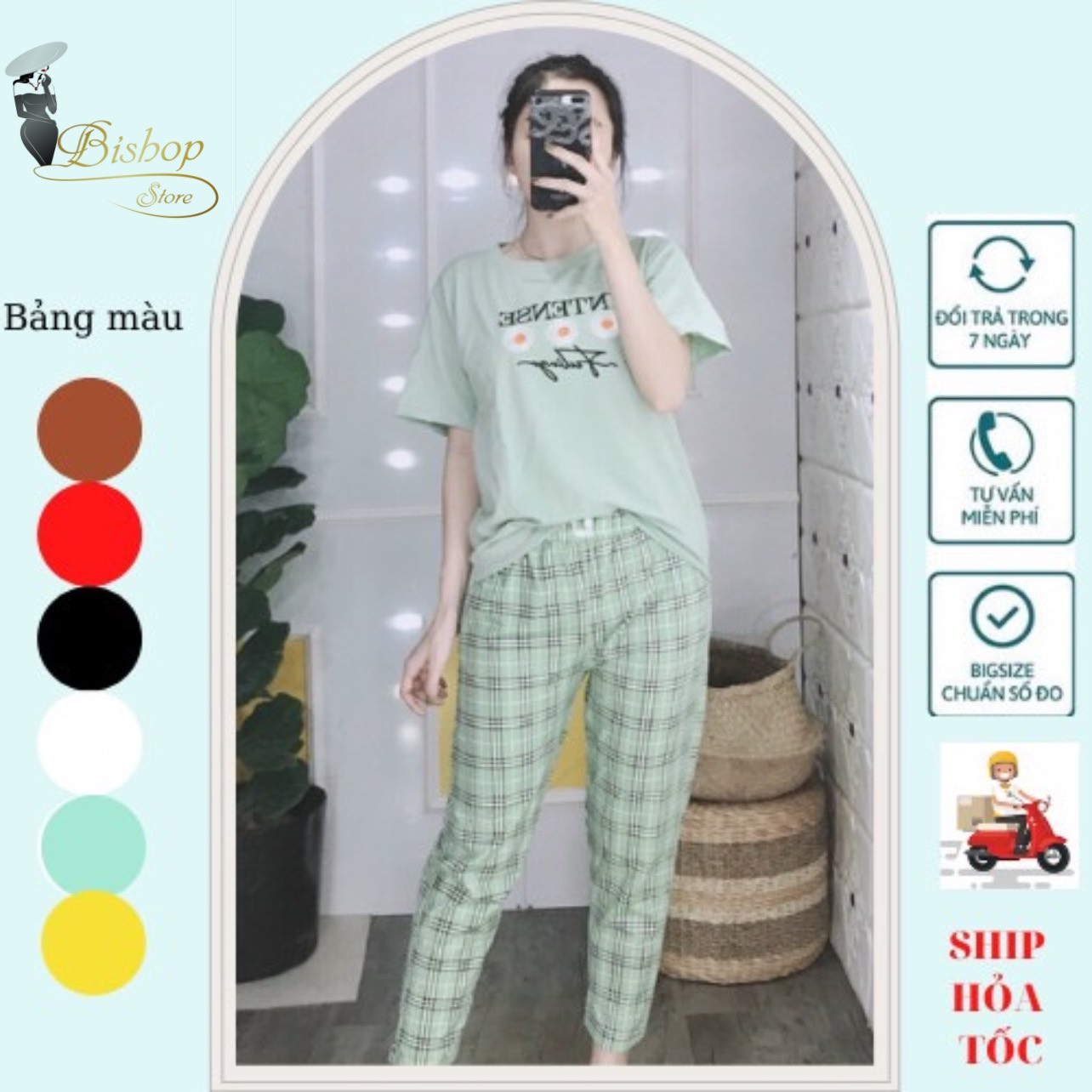 Set bộ, đồ bộ dài mặc nhà thun cotton dễ thương