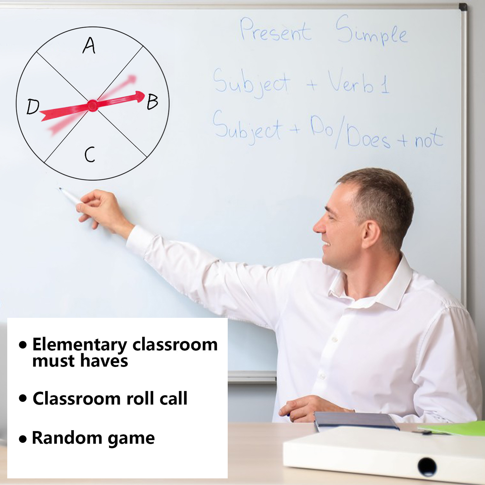 Goodbro Math Teaching Arrow Spinner Large Arrow Spinner with Suction Cup Fun Math Game for Classroom Activities and Teacher Aid in Asia