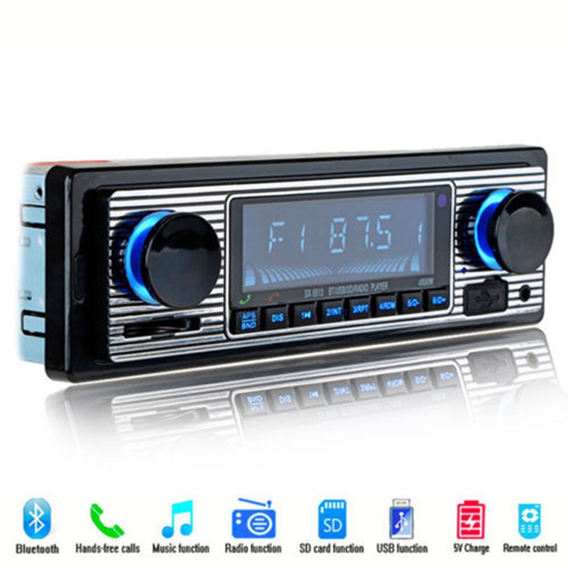 1 DIN Retro Car Stereo Audio Automotive Bluetooth with USB USB/SD/AUX Card  FM MP3 Player PC Type:ISO-5513 