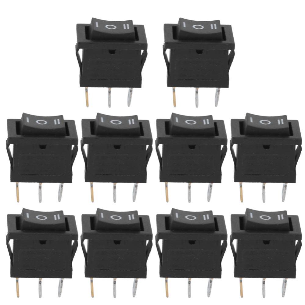 3 Position Mini Rocker Switch 10Pcs Industrial Equipment KCD1 Mini Rocker Switch 6A250V 10A125V 3 Pin ...