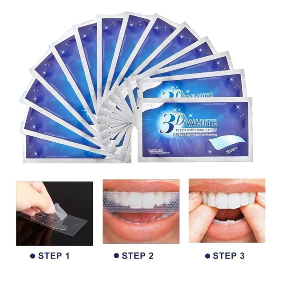 [COMBO 2 HỘP]Miếng Dán Trắng Răng 3D White Teeth Whitening Strip MDR01