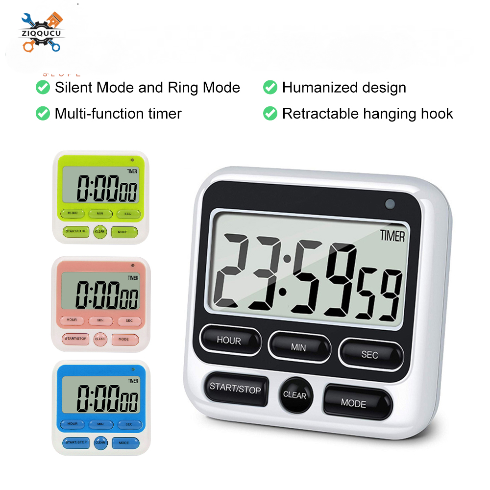 diymore slope Digital Kitchen Timer with Mute/Loud Alarm Switch ON/Off Switch 12 Hour Clock & Alarm Memory Function Count Up & Count Down for Cooking